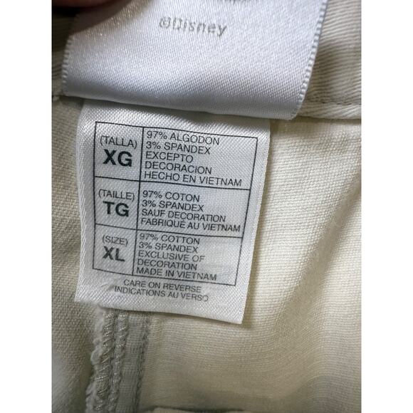 Winnie the Pooh Eeyore Disney Store Vtg Cropped Pants Embroidered Flowers Sz XL - Picture 6 of 8